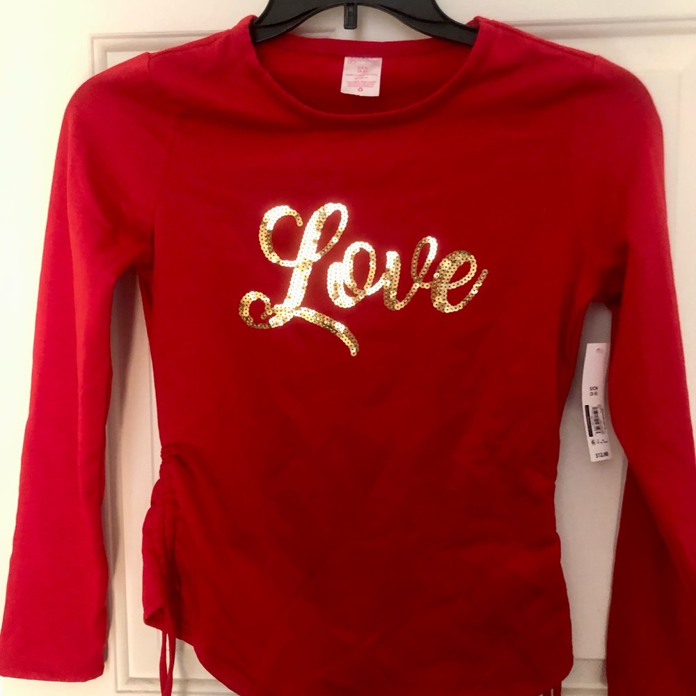 Brand new with tags! Beautiful red LOVE top!